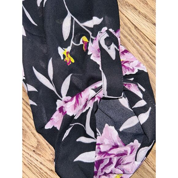 TORRID Blouse Women Black Purple Floral Roll Up Sleeve Harper Size 2xl Tunic NEW - Picture 5 of 16
